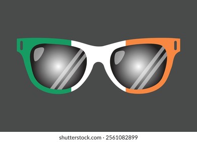 Sunglasses with Ireland flag, Ireland flag vector graphic, Ireland country flag is a symbol of freedom, National Ireland flag, vector illustration
