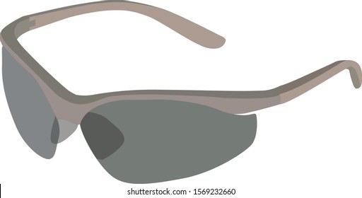 Sunglasses isolated on white background with gray glasses legs, Eye protection equipment you should wear on the hazards in sun light, Flat style vector illustration. – Vector