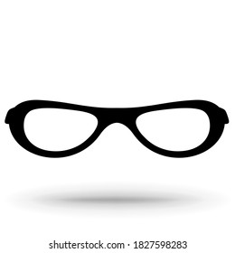 Sonnenbrillen einzeln auf Weiß, Vektorsymbol. Schwarze Silhouette-Sonnenbrille.