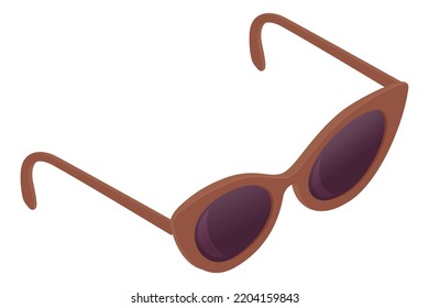 Sonnenbrillen .Isometrisches Bild von brauner Brille auf weißem Hintergrund.Vektorgrafik.