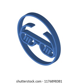 Sunglasses isometric left top view 3D icon