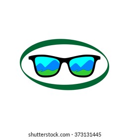 Sunglasses Landscape Logo template
