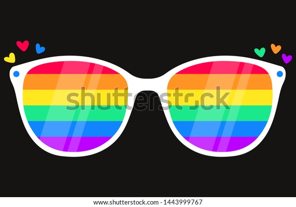 Sunglasses With Lgbt Rainbow Lenses Rainbow Lgbt Pride Gayhuman Rights Glasses Concept Gay 5804