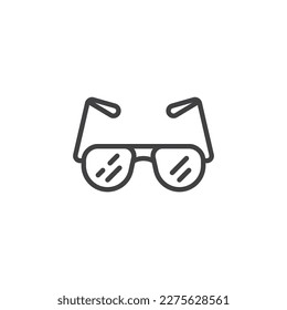 Sunglasses line icon. linear style sign for mobile concept and web design. Sun glasses outline vector icon. Symbol, logo illustration. Vector graphics