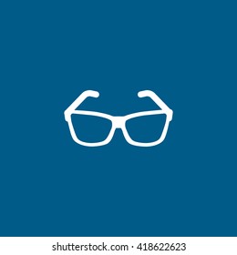 Sunglasses line icon on blue background