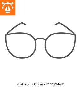 Sunglasses line icon, outline style icon for web site or mobile app, optical and vision , specs vector icon, simple vector illustration, vector graphics with editable strokes.
