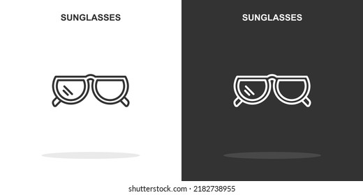 Sonnenbrillen-Liniensymbol. Einfache Umriss style.sunglasses lineares Zeichen. Vektorgrafik einzeln auf weißem Hintergrund. Bearbeitbarer Strich EPS10