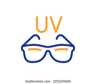 Sunglasses line icon. Sun eyewear sign. Uv protection glasses symbol. Colorful thin line outline concept. Linear style sunglasses icon. Editable stroke. Vector