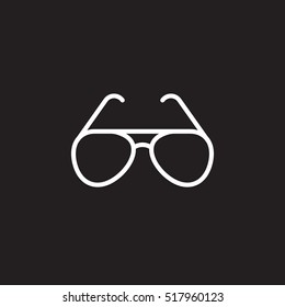 Sunglasses line icon, sun glasses outline vector sign, linear pictogram isolated on black. logo illustration