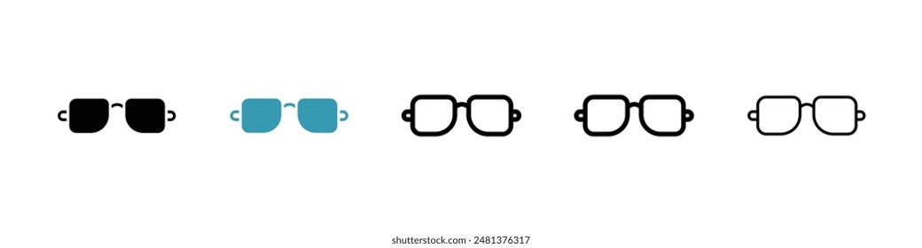 Sunglasses line icon vector set.
