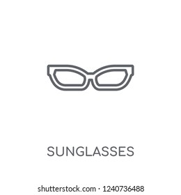 Sunglasses linear icon. Modern outline Sunglasses logo concept on white background from Architecture and Travel collection. Suitable for use on web apps, mobile apps and print media.