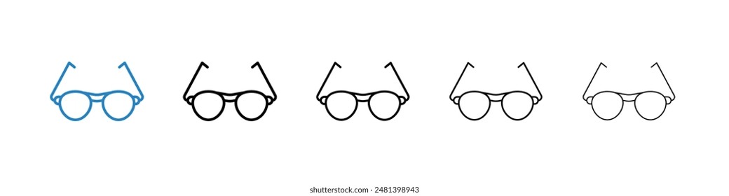 Sunglasses liner icon vector set.