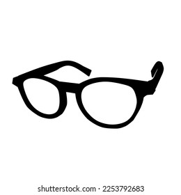 Sunglasses logo with black frames isolated on white background