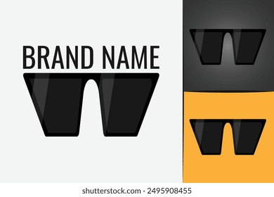 Sunglasses logo.  Black glasses logotype. Style eyeglasses accessory. Black unisex sun glasses 