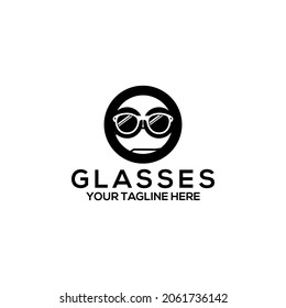 Concepto del logo de gafas de sol. Plantilla de logotipo de lentes