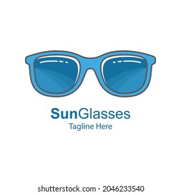 Sunglasses Logo Design Template With White Background.