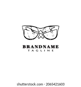 sunglasses logo icon design template black modern vector