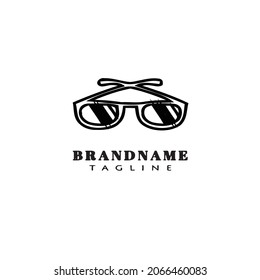 Sunglasses Logo Icon Design Template Black Modern Vector