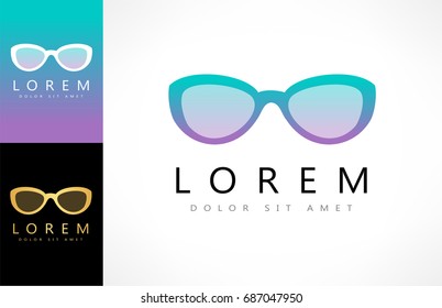 sunglasses logo vector fashionable design