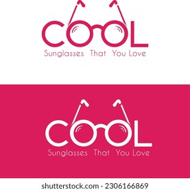Sonnenbrillen Logo mit in Vektordatei.  Sonnenbrillen Icon Design. Sonnenbrillen Initial Alphabet Logo Design. Rosa Logo-Design. Sonnenbrillen in Vektordatei.