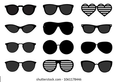 sunglasses minimal icon set. vector illustration
