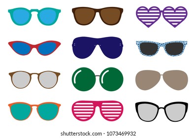 sunglasses minimal icon set. vector illustration