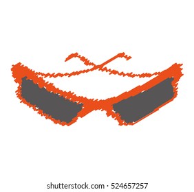 sunglasses modern style drawing isolated icon vector illustration design