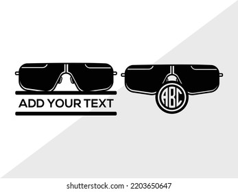 Sonnenbrillen Monogram SVG Printable Vektorgrafik