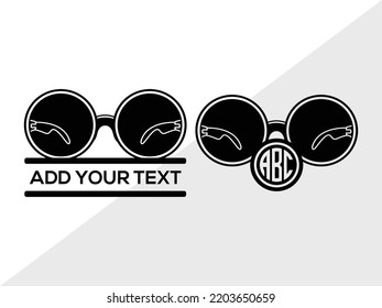 Sunglasses Monogram SVG Printable Vector Illustration