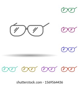 Sunglasses in multi color style icon. Simple thin line, outline vector of summer clothes icons for ui and ux, website or mobile application