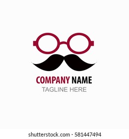 Sunglasses and mustache abstract logo