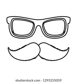 sunglasses and mustache accessory icon