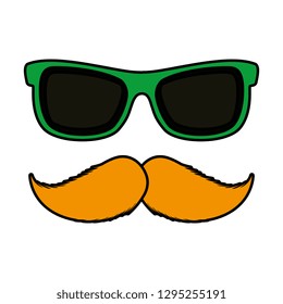 sunglasses and mustache accessory icon