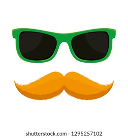 sunglasses and mustache accessory icon