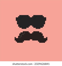 sunglasses mustache hipster pixel art