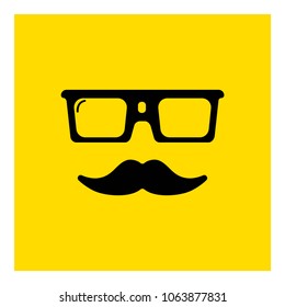 sunglasses and mustache icon vector
