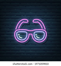 Sunglasses Neon Sign Vector Elements