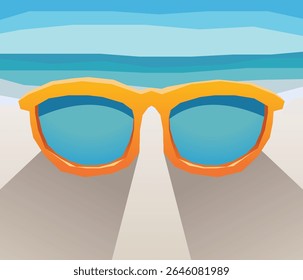 sunglasses on the beach illustration
