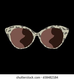 Sunglasses on black background vector