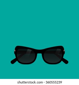 Sunglasses on the blue background