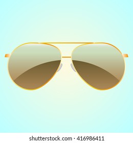 Sunglasses on blue background