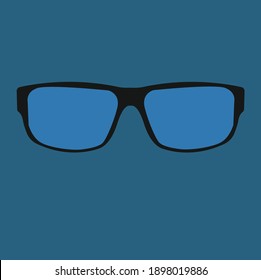 sunglasses on blue color background