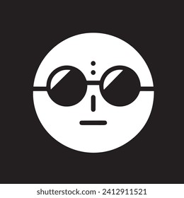 "Sunglasses on face" - A stylish representation of sunglasses worn on a person's face, epitomizing a trendy and cool aesthetic.