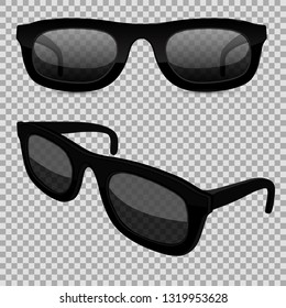 Sunglasses on transparent background. Vector illustration isolated