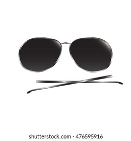 Sunglasses on white background.