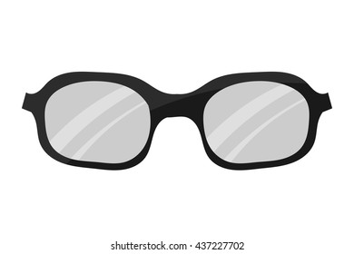 Sunglasses on a white background. Cartoon style. Black sunglasses to protect from the sun in summer. Stock vector illustration