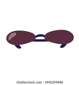 Sunglasses on a white background. Glasses for protection from the hot sun. Isolated summer object. Vector illustration