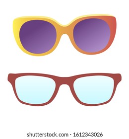 Sunglasses on white background. Vector illustration.