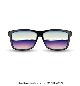 Sunglasses on white background. Vector illustration.