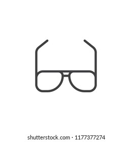 Sunglasses outline icon. linear style sign for mobile concept and web design. sun glasses simple line vector icon. Symbol, logo illustration. Pixel perfect vector graphics